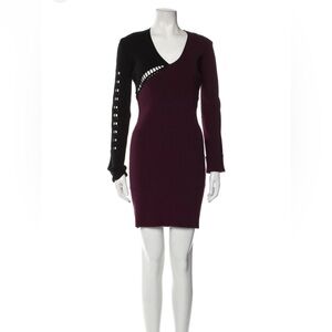 Roberto Cavalli Black and Purple Mini Dress